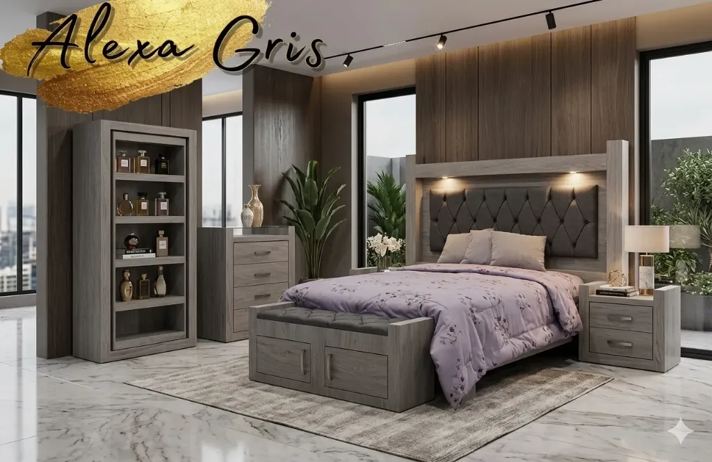 MODELO ALEXA EN COLOR GRIS CONSTA DE SEIS PIEZAS