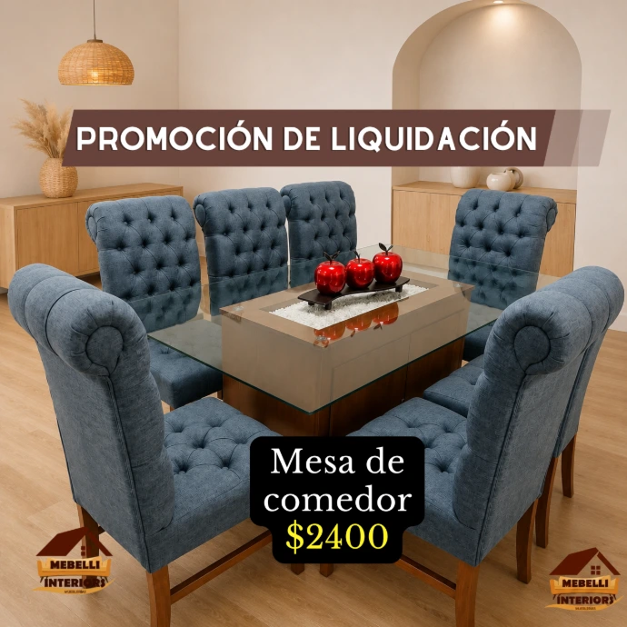 MESA DE COMEDOR CUBIERTA DE CRISTAL TEMPLADO